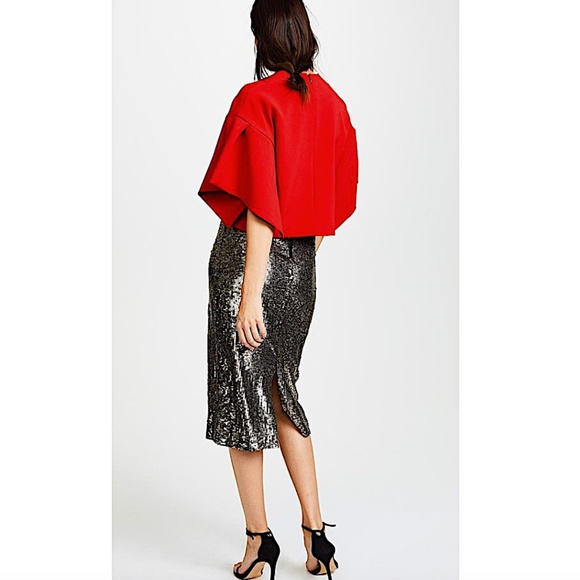 Alice + Olivia Gold with Tag Women's Ella Embellished Straight Skirt - Picture 9 of 13